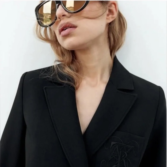ZARA double breasted embroidery details blazer NEW🔥 - Picture 5 of 9